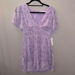 Lavender/Baby Pink Lulu’s Floral Dress, size M